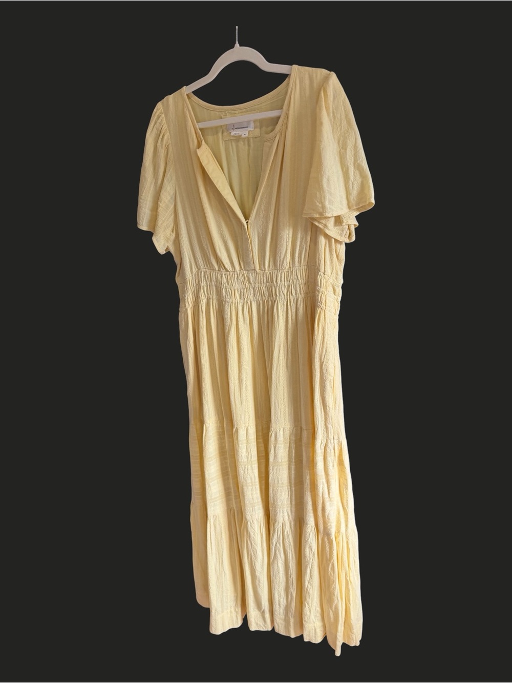 ANTHROPOLOGIE The Somerset Maxi Dress Canary Yellow XL - Picture 6 of 16